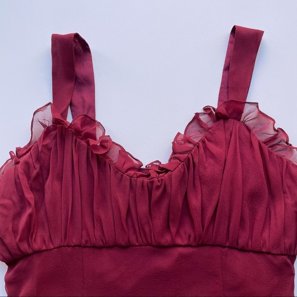 Sold💖NWT Burgundy Silk Chiffon Camisole Size 4 - Picture 2 of 6